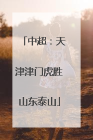 中超：天津津门虎胜山东泰山